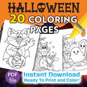 Halloween Coloring Book Pages, Instant Download, Printable