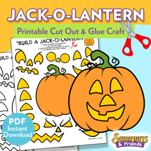 Halloween Pumpkin Cut and Paste Craft Activity Printable